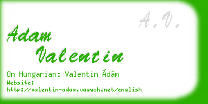 adam valentin business card